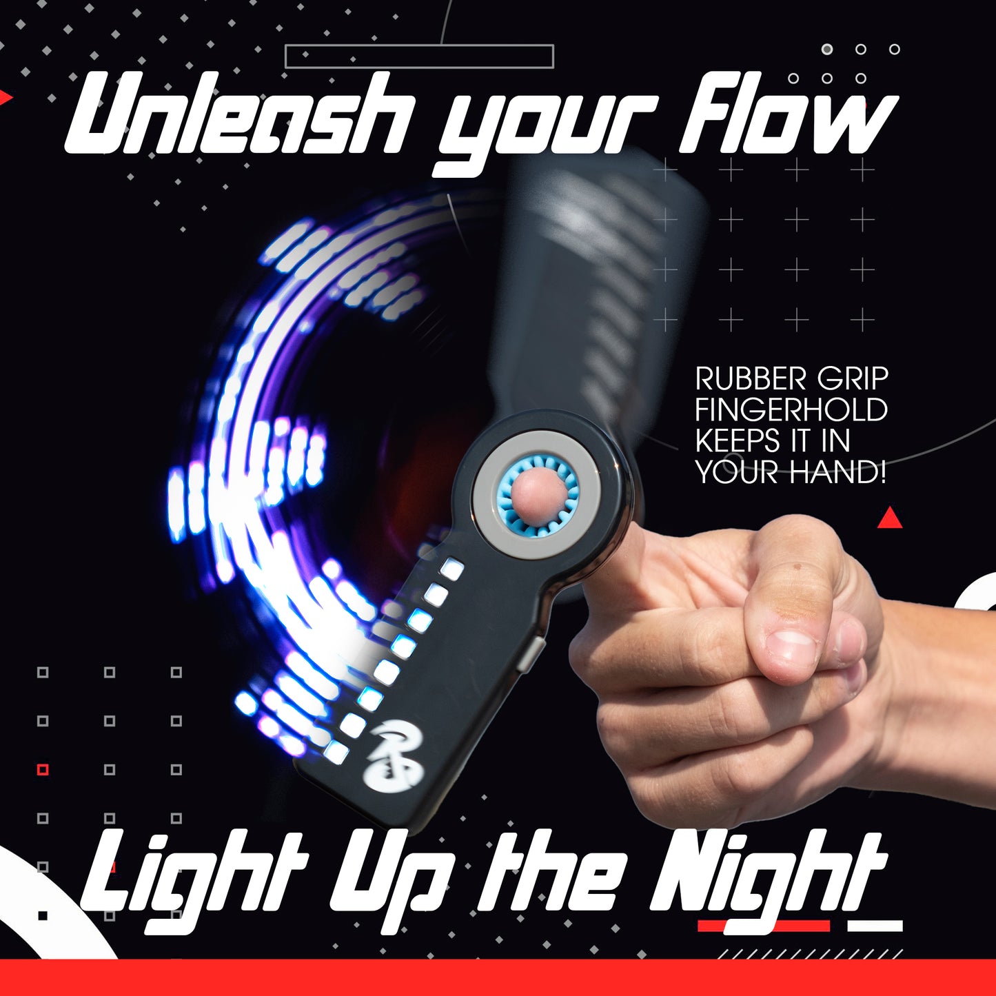display of fidget spinner showing off the rubber grip so it doesn't fall of your finger.