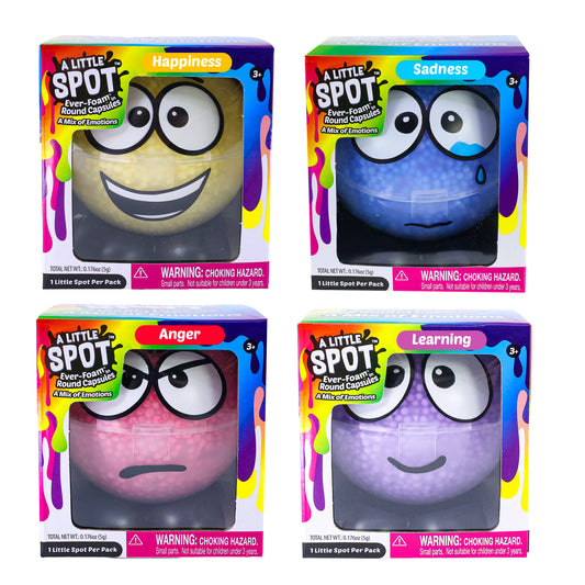 A Little SPOT Ever-Foam Slime Capsules – 4 Pack Sensory Foam Balls for Emotional Learning