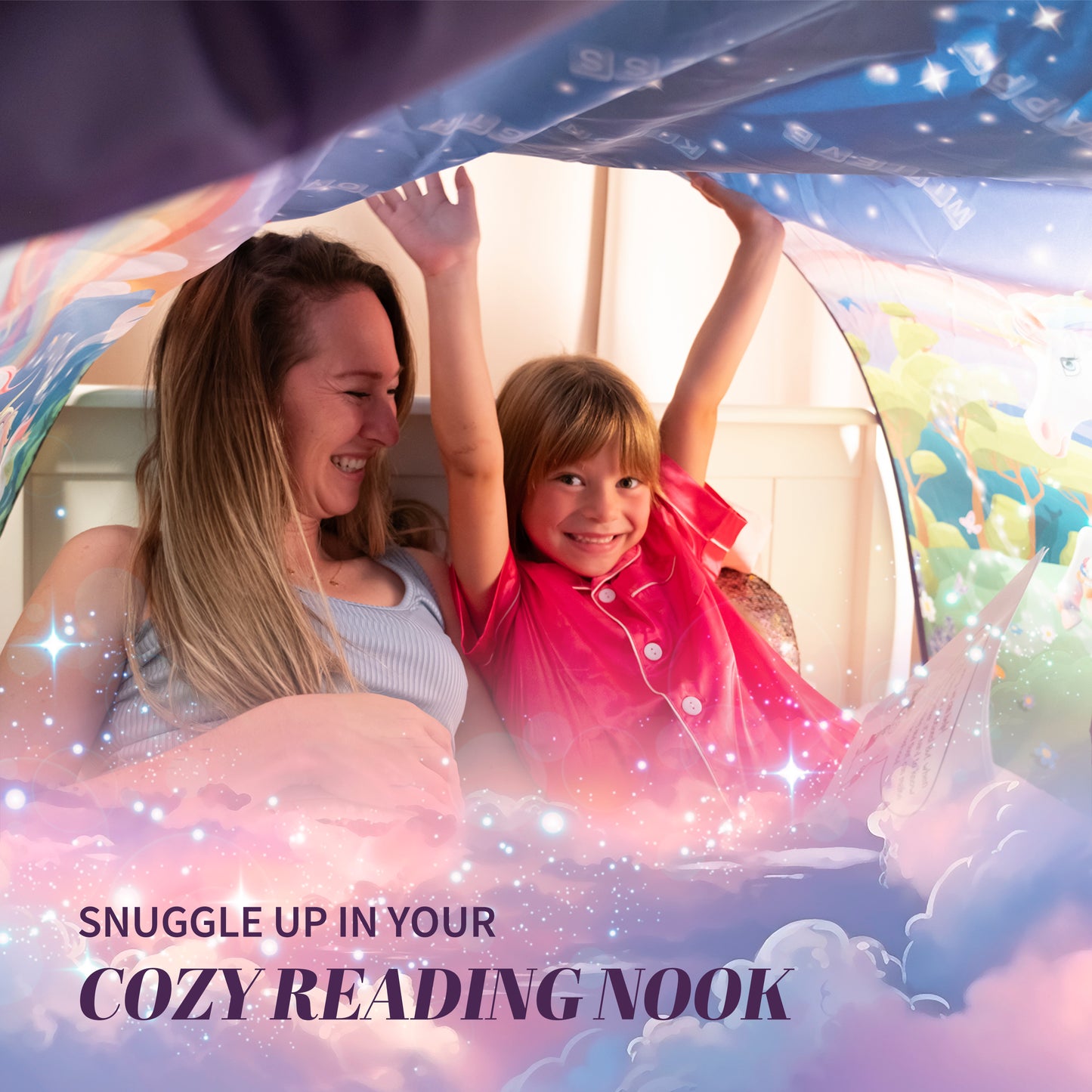 Mother and Daughter playing in the Dream Tent.