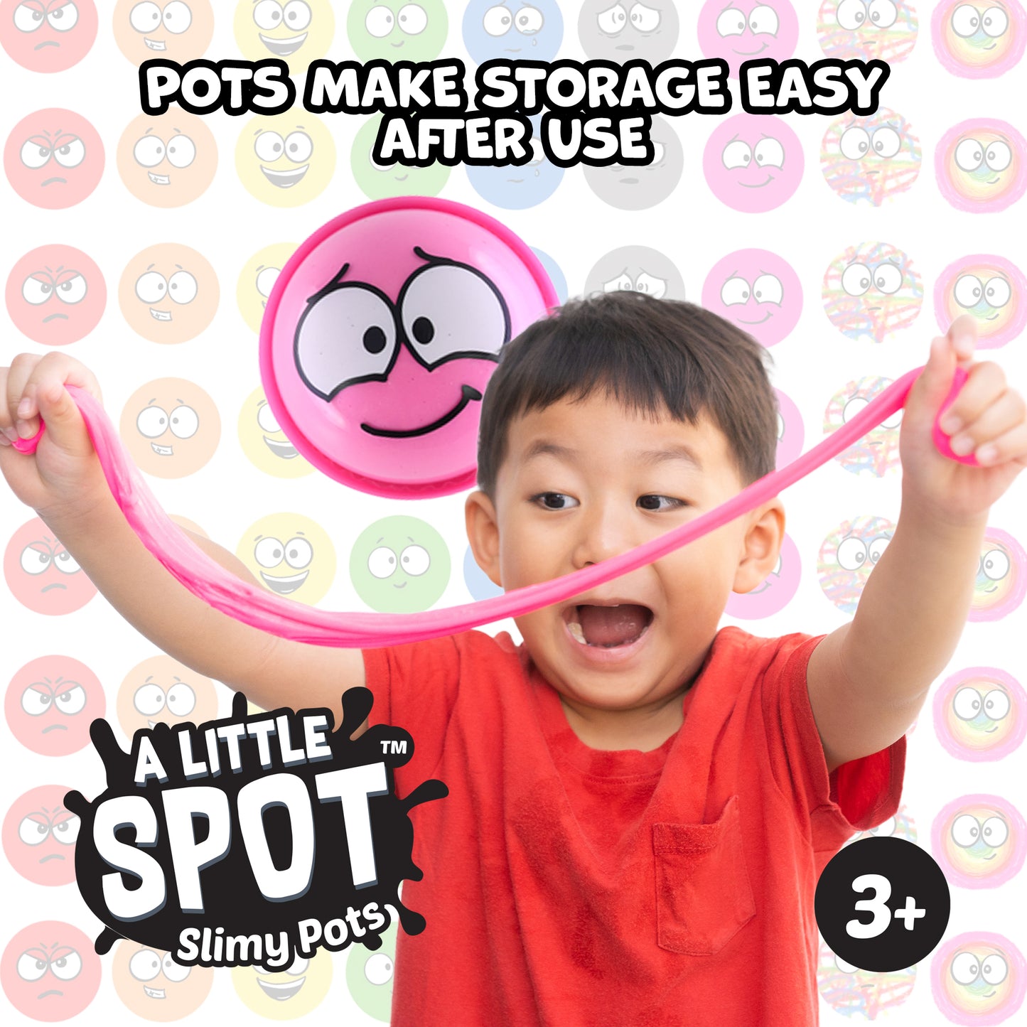 A Little SPOT Slimy Pots – 8 Pack Stackable Sensory Slime Set for Emotional Learning